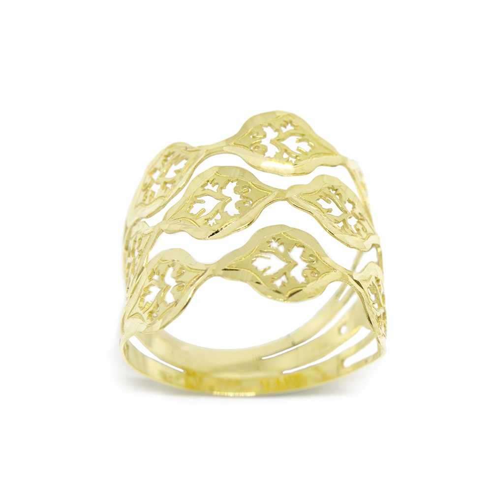 Anel Rendado Vazado em Ouro 18 Kilates � 25252